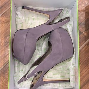 Sam Edelman suede peep toe sling back pumps
